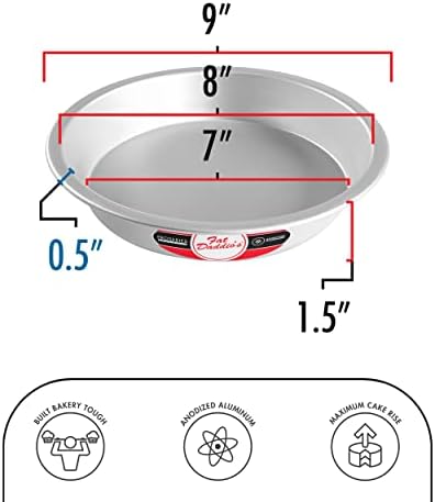 Fat Daddio's PIE-9SET Anodized Aluminum Pie Pan, 9 x 1.5 Inch, Set of 2