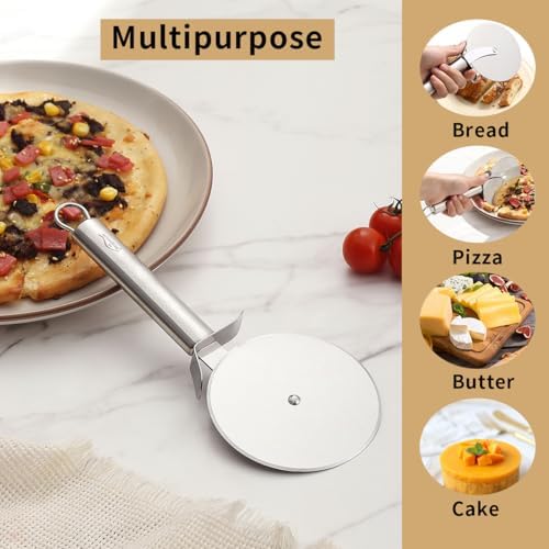 Berglander Pizza Wheel, Titanium Plating Stainless Steel Pizza Cutter, Super Sharp Pizza Slicer With Titanium Plating, Pastry Cutter, Easy to Clean And Stored