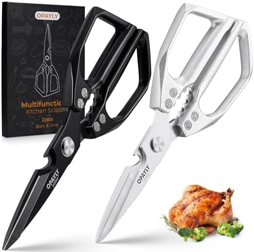 Kitchen Shears 2-Pack Heavy Duty All Purpose Stainless Steel Kitchen Shear Meat Scissors Japanese Cooking Scissor for Food, Sharp Dishwasher Safe Christmas for Men Women With Gifts Box