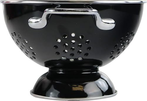 Calypso Basics by Reston Lloyd Powder Coated Enameled Colander, 1 Quart, Black