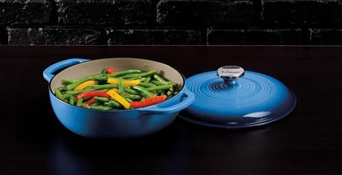 Lodge Essential Enamel Cast Iron Dutch Oven, 3 Quart, Caribbean Blue