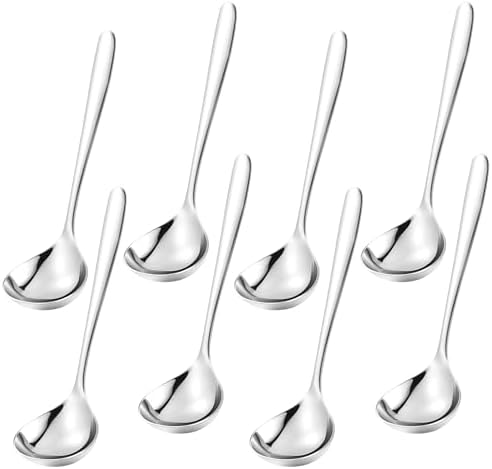 8 Pack Small Ladle Soup Ladle, 8 Inch SUS 304 Stainless Steel Sauce Ladle, Gravy Ladle for Serving Soup Sauces, Dishwasher Safe