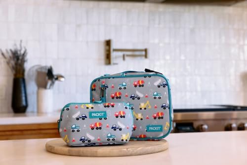 PackIt Freezable Classic Lunch Box, Construction Trucks