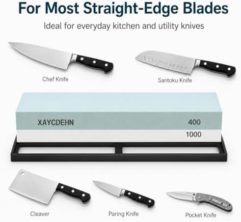 Knife Sharpening Stone 400/1000 Grit Whetstone for Kitchen Knives and Tools