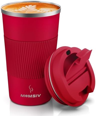 MOMSIV 17oz Travel Coffee Mug, Insulated Coffee Cup with Leakproof Lid