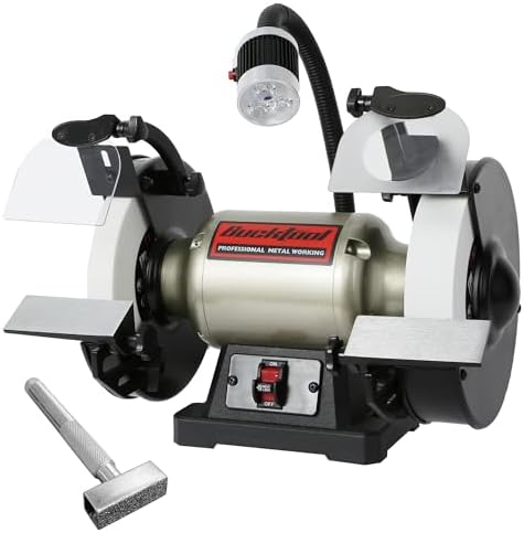 BUCKTOOL 8" 3/4HP Low Speed Bench Grinder fit CBN Wheel,Wobble Free Wheels