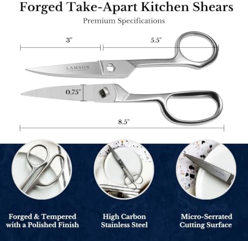 Lamson Kitchen Shears, 8 In Forged Take Apart Poultry Scissors