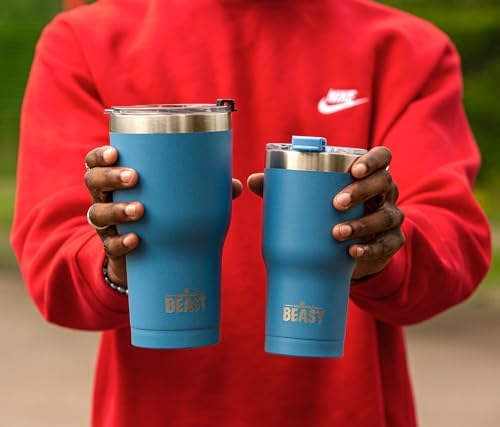 Beast 20 oz Tumbler Stainless Steel Vacuum Insulated Coffee Ice Cup Double Wall Travel Flask (Stormy Sky Blue)