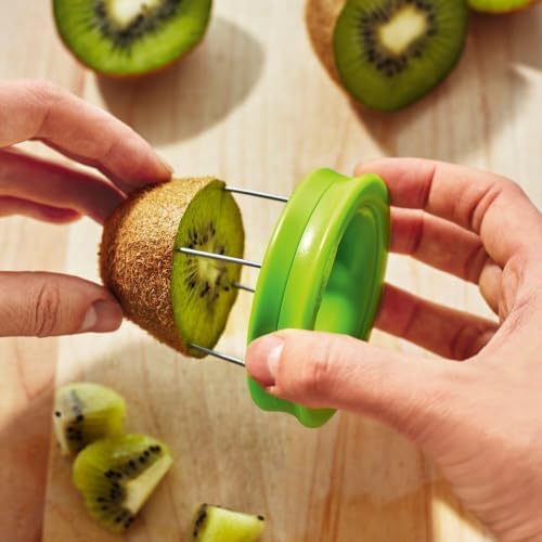 Tovolo Kiwi Peeler and Slicer - 2-in-1 Fruit Prep Tool for Quick Meal Prep & Healthy Eating, Easy Grip Handle, Durable Stainless Steel, BPA-Free, Dishwasher Safe