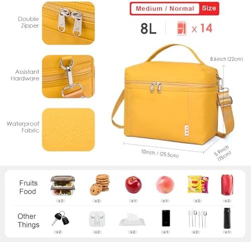 NOL 8L Insulated Lunch Bag for Women