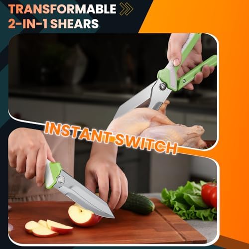 Poultry Shears, 2-in-1 Heavy Duty Kitchen Scissors