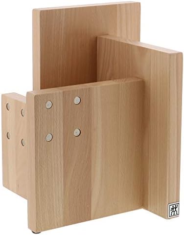 ZWILLING Square Magnetic Knife Block, Made in Italy, Natural Beechwood Kitchen Knife Holder, Contemporary Countertop Storage