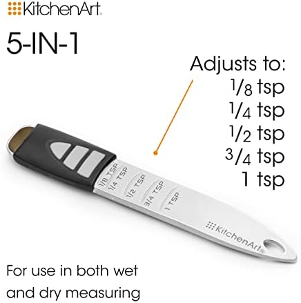 KitchenArt Pro Adjust-A-Teaspoon, Stainless Steel Measuring Spoon, Silver