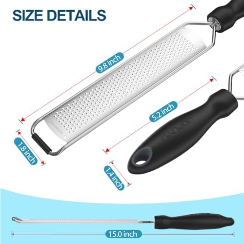 Lemon Zester Grater, Stainless Steel Zester Grater with Handle