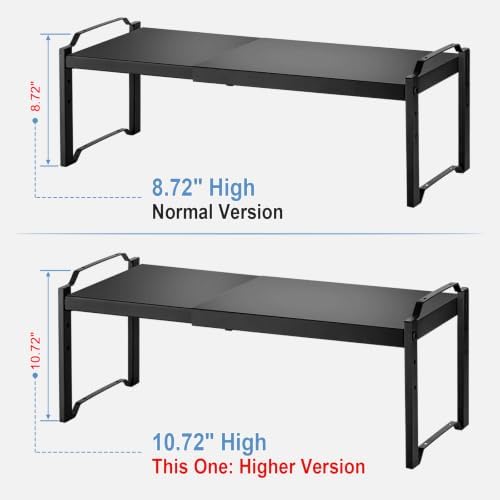 Expandable Cabinet Shelf Organizer, Metal Kitchen Countertop Storage Shelf