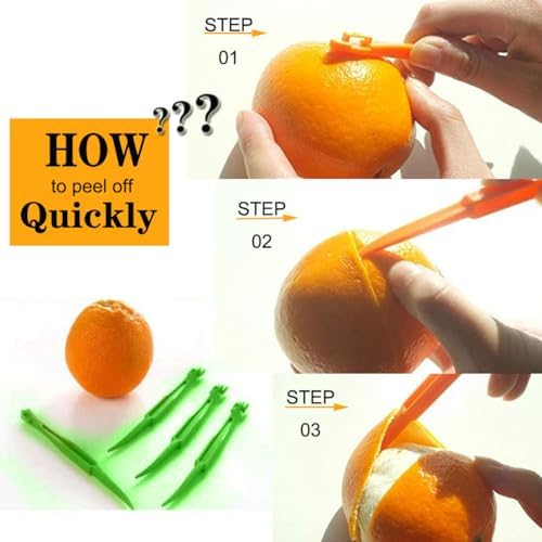 Orange Peeler Tools Citrus Peel Cutter Easy Fruit Vegetable Slicer Lemon Opener Remover Fruit Tool Kitchen Utensils Gadgets (2PCS Orange)