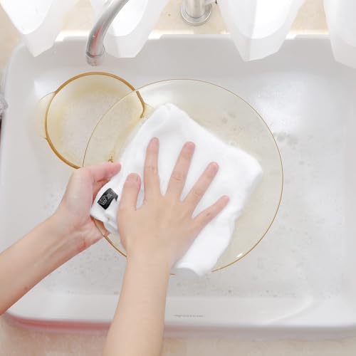 Homaxy 100% Cotton Waffle Weave Kitchen Dish Cloths 8-Pack, White