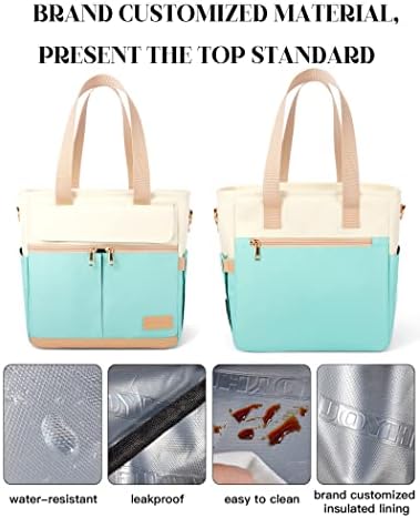 JOYHILL Lunch Bag for Women, Lunch Tote Leakproof Insulated Lunch Box with Shoulder Strap, Adult Reusable Lunch Cooler Tote Bags for Work Picnic Camping Beach (E-GREEN)