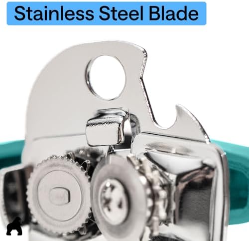 GORILLA GRIP Upgraded Model Stainless Steel Manual Can Opener, Turquoise