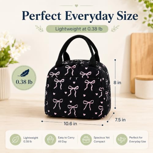 Bluboon Lunch Bag for Women Cute Corduroy Lunch Tote Bags with Shoulder Strap Reusable Insulated Lunch Box Large Capacity Reusable Insulated Cooler for Work Picnic or Travel