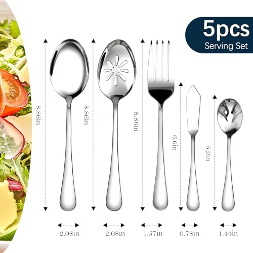 Silverware Set for 8 with Serving Utensils,Stainless Steel Flatware Cutlery