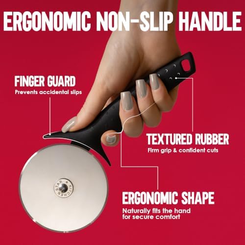 Pizza Cutter Wheel, 304 Stainless Steel Slicer with Blade Cover, 9-Inch