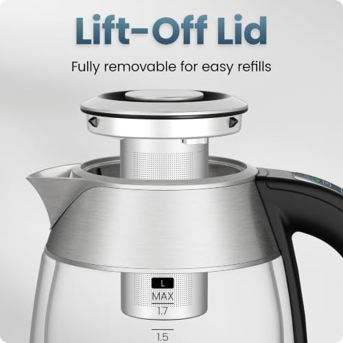 Chefman Cool Touch 1.7 L Double-Wall Electric Kettle with Tea Infuser