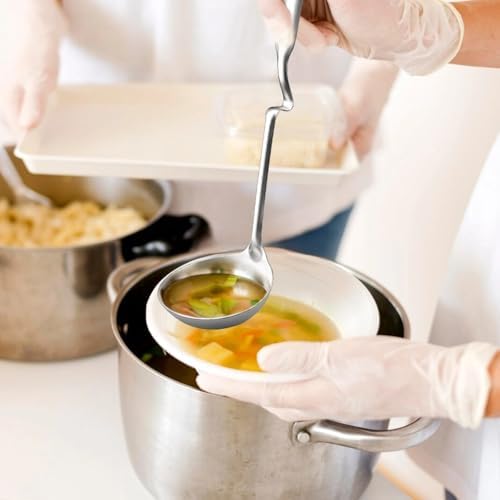 4pc Stainless Steel Ladle Set, Long Handle Hot Pot Soup & Slotted Spoons