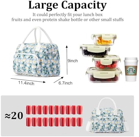 MEXS Insulated Lunch Bag for Women Men Large Reusable Lunch Box Adult Leakproof Portable Cooler Tote Bags for Work Picnic