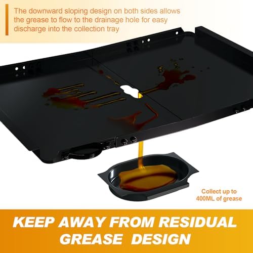 Replacement Grease Tray with Catch Pan for Dyna Glo Grill Replacement Parts, 24-30" Universal Drip Pan for 4 5 Burner Gas Grill Nexgrill Replacement Parts, Grill Tray for Kenmore BHG Expert (Black)