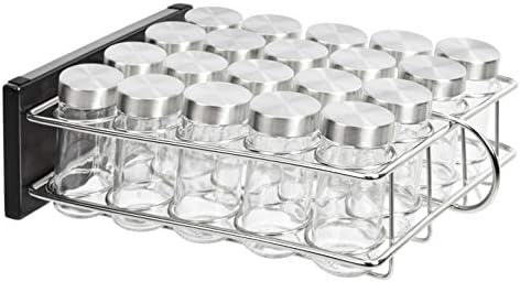 Amazon Basics 20 Jars Spice Organizer Rack, Silver (Pack of 4)