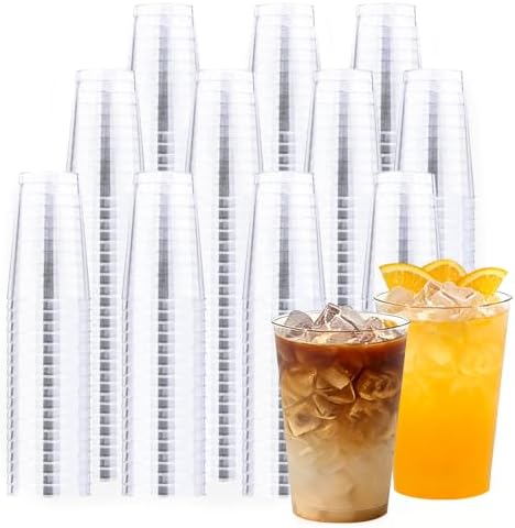 BYSNOW 300 Pack 12 oz Clear Plastic Cups, Disposable Plastic Cocktail Cups