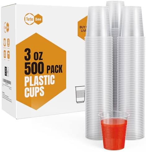 3oz Disposable Plastic Cups 500 Pack,Small Mouthwash Cups, Bulk Sample Tumblers for Home, School, Office, Parties, or Commercial Use
