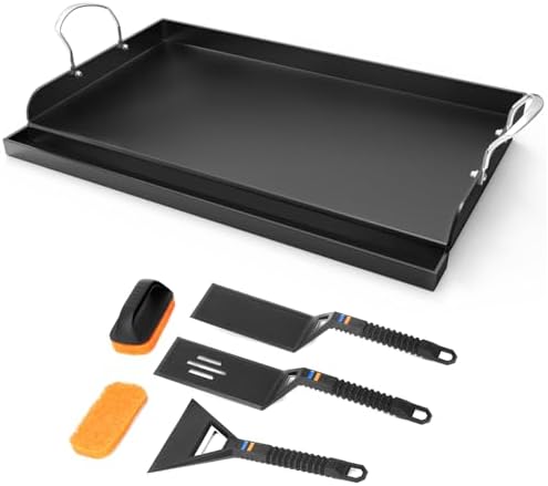 25 x 16 Inch Cast Iron Griddle for Gas Grill with Tool Kit