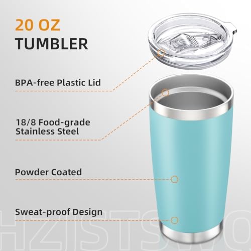 20oz Tumbler Bulk with Lid Stainless Steel Tumblers, 6 Pack