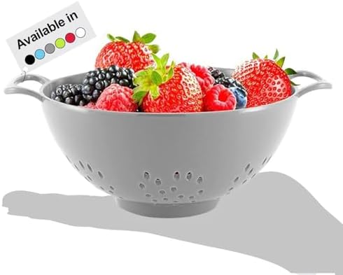 Meadow Lane 6-Inch Small Colander, 3-Cup Food Strainer, Silver Gray