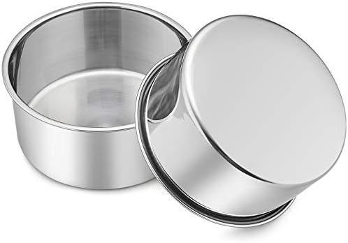P&P CHEF 6 Inch Cake Pans Set, 2Pcs Stainless Steel Round Baking Pan