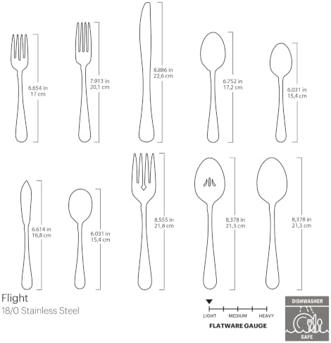 Oneida Flatware Flight Silver 18/0 Silverware Set for 12, (65-Piece)