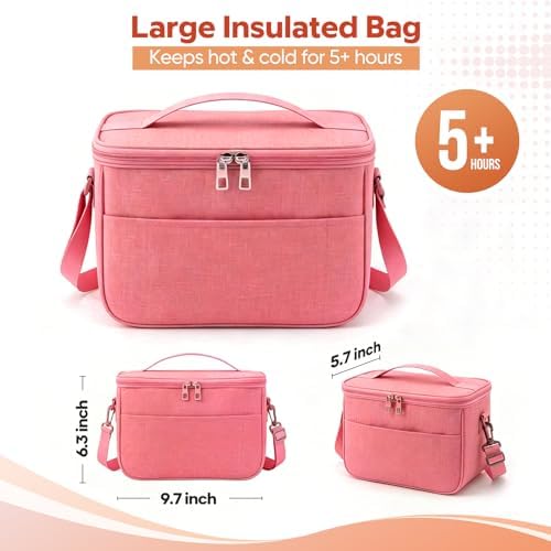 Bento Box Adult with Insulated Lunch Bag - 3 Stackable Leak-Proof Lunch Box
