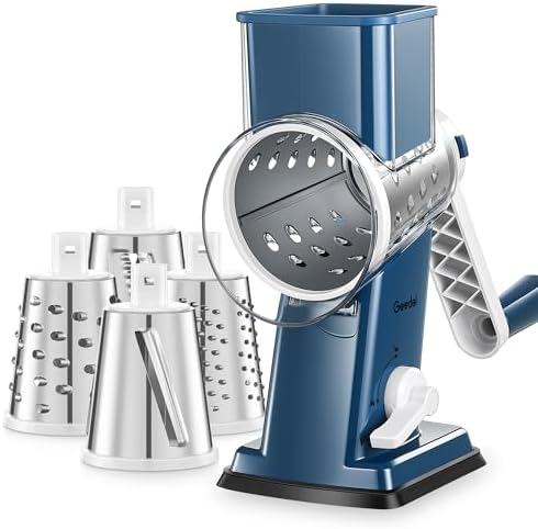 Geedel Upgraded Rotary Cheese Grater Hand Crank, Vegetable Shredder Slicer
