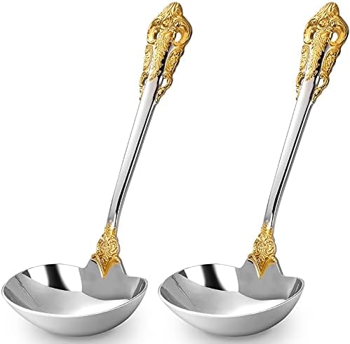 KEAWELL Luxury 2-Piece Gold Accent Gravy Ladle Set (2)