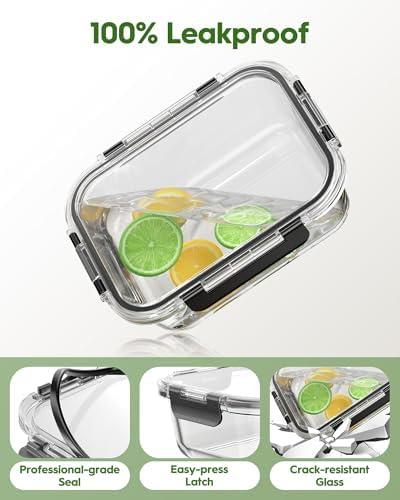 Canfanni 40 Piece Glass Food Storage Containers with Airtight Lids