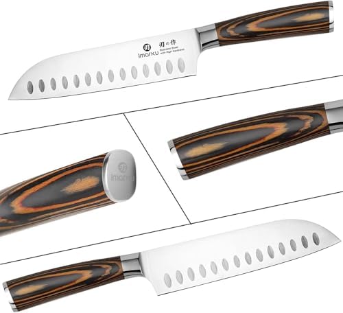 Imarku Santoku Knife 7 Inch Japanese Style Sharp Edge Design Kitchen Knife