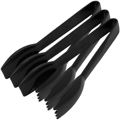 Carlisle FoodService Products 460603 Carly Salad Tong, 6" Salad Tong, Black, 3 Pack