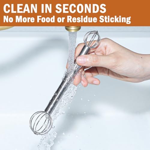 Stainless Steel Measuring Whisk, Double-Ended Whisk with 15ml & 30ml for Precise Mixing, Miso, Sauces & Batter, 2 Pack