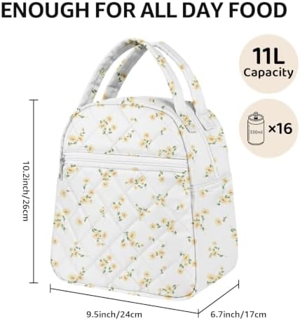 Paquesta Lunch Bag Women Stylish Quilted Lunch Boxes for Adult