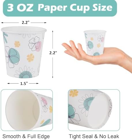 Lamosi 1200 Pack 3 oz Bathroom Cups, Small Disposable Paper Mouthwash Cups