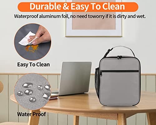 ZM-YOUTOO Lunch Box for Men - Reusable Lunch Bag Men Adult Women- Insulated Small LunchBox (Light Gray)