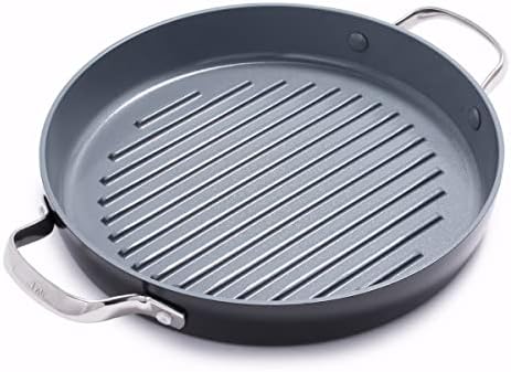 GreenPan Valencia Pro 11" Ceramic Nonstick Grill Pan, Hard Anodized