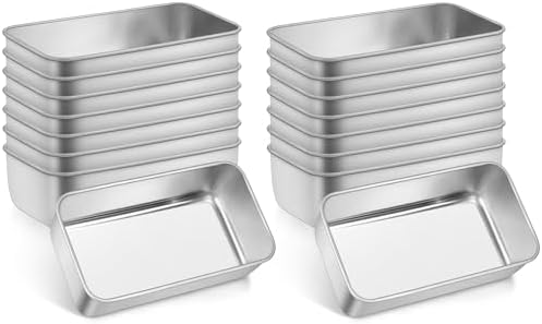 Leonyo Non-Toxic 9x5IN Stainless Steel Loaf Pan for Baking Bread,16 Pack